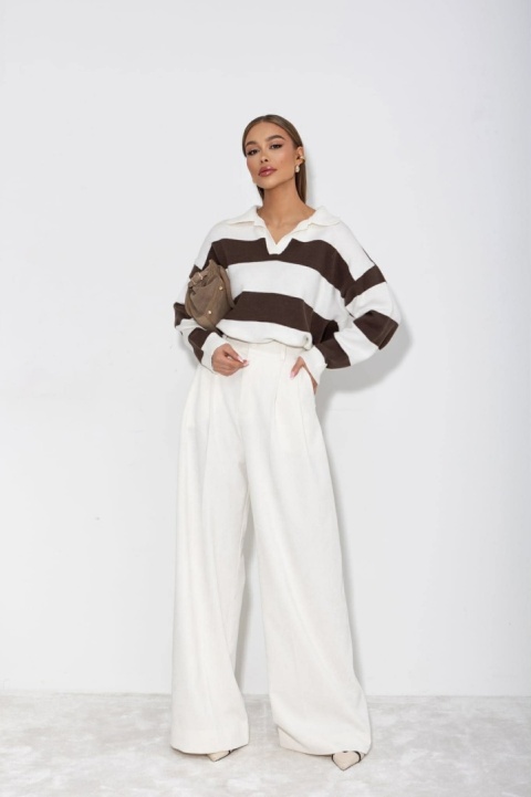 Sweter Margaret czekolada-biały