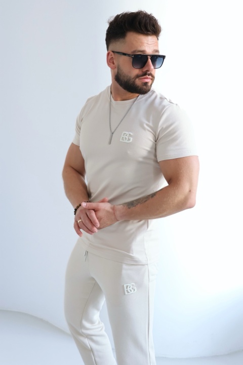 T-SHIRT MĘSKI BG BOND | JASNY BEŻ