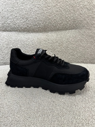 Sneakersy Czarne ze skóry naturalnej GD-XF-112