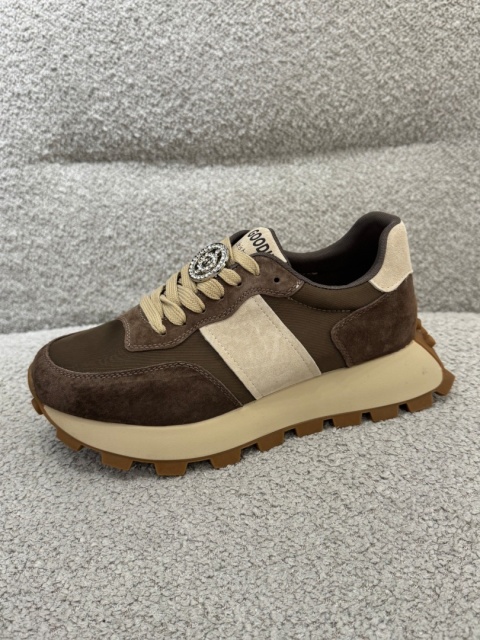 Sneakersy Brązowe skóry naturalnej GD-XF-112