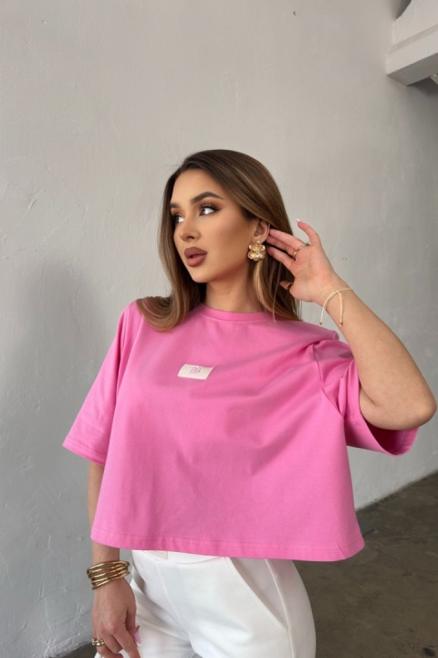 T-SHIRT DAMSKI BG ESME | RÓŻOWY