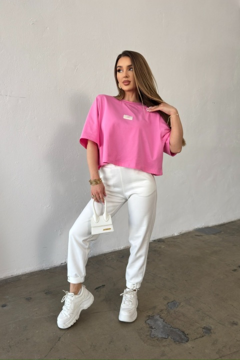 T-SHIRT DAMSKI BG ESME | RÓŻOWY