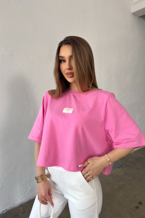 T-SHIRT DAMSKI BG ESME | RÓŻOWY