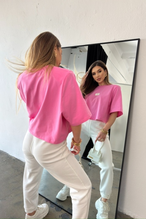 T-SHIRT DAMSKI BG ESME | RÓŻOWY