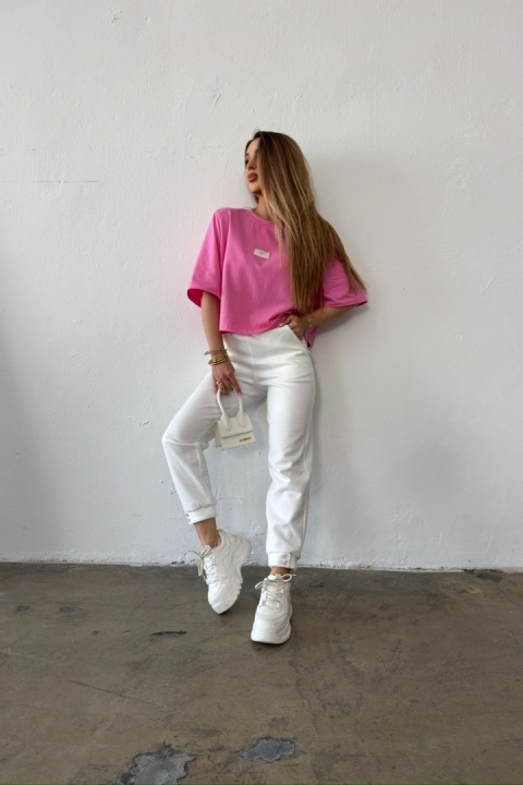 T-SHIRT DAMSKI BG ESME | RÓŻOWY