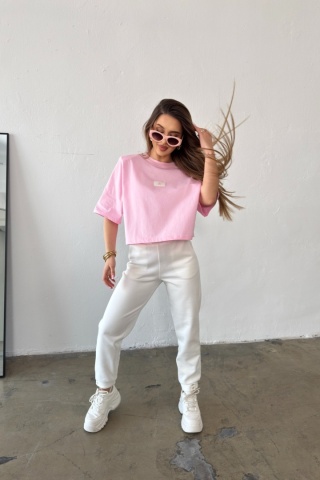 T-SHIRT DAMSKI BG ESME | JASNY RÓŻOWY