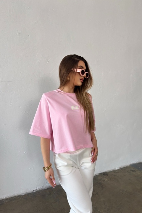 T-SHIRT DAMSKI BG ESME | JASNY RÓŻOWY