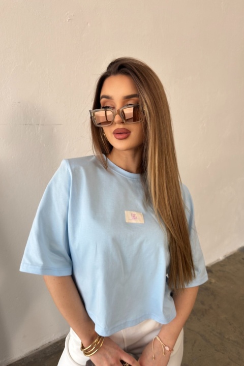 T-SHIRT DAMSKI BG ESME | BŁĘKITNY