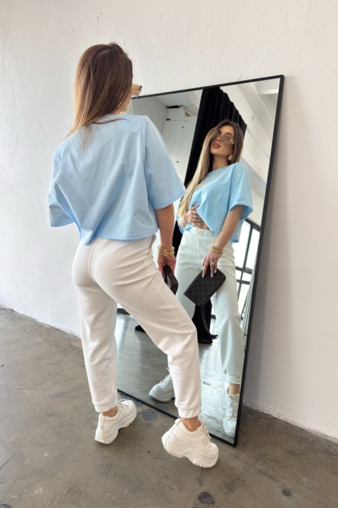 T-SHIRT DAMSKI BG ESME | BŁĘKITNY