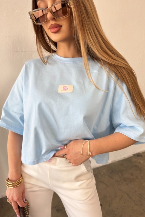 T-SHIRT DAMSKI BG ESME | BŁĘKITNY