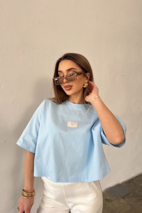 T-SHIRT DAMSKI BG ESME | BŁĘKITNY