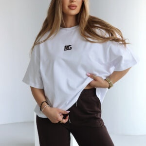 T-SHIRT DAMSKI BG OCEAN | BIAŁY-GORZKA CZEKOLADA