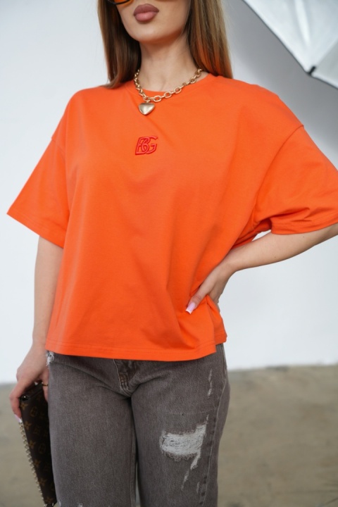 T-SHIRT DAMSKI BG OCEAN | POMARAŃCZOWY