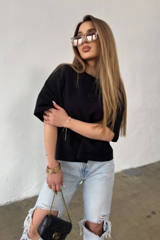 T-SHIRT DAMSKI BG OCEAN | CZARNY