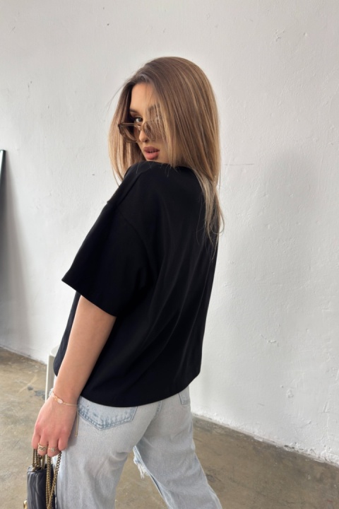 T-SHIRT DAMSKI BG OCEAN | CZARNY