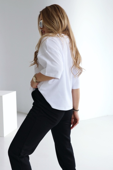 T-SHIRT DAMSKI BG OCEAN | BIAŁY-CZARNY