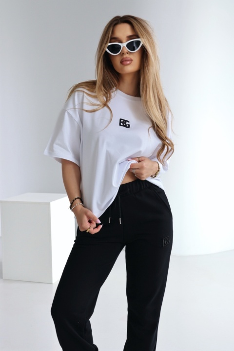 T-SHIRT DAMSKI BG OCEAN | BIAŁY-CZARNY