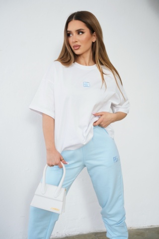 T-SHIRT DAMSKI BG OCEAN | BIAŁY-BŁĘKIT