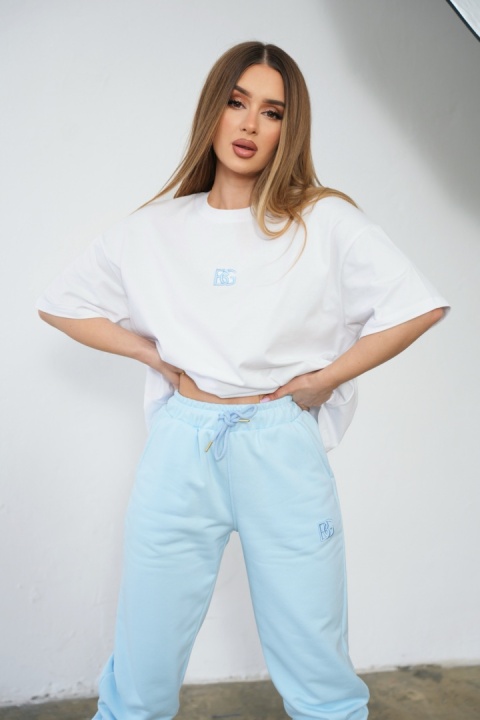 T-SHIRT DAMSKI BG OCEAN | BIAŁY-BŁĘKIT