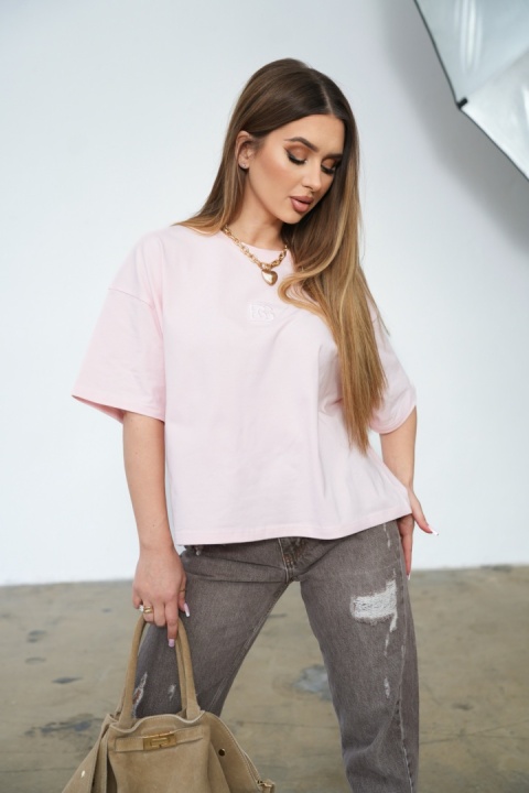 T-SHIRT DAMSKI BG OCEAN | JASNY RÓŻ