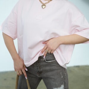 T-SHIRT DAMSKI BG OCEAN | JASNY RÓŻ