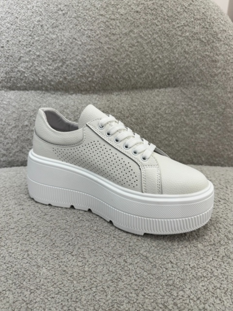 Białe sneakersy na platformie - GD-LX1199