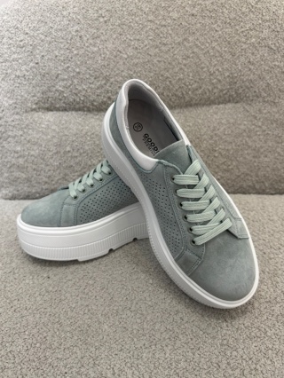 Miętowe sneakersy na platformie - GD-LX1199