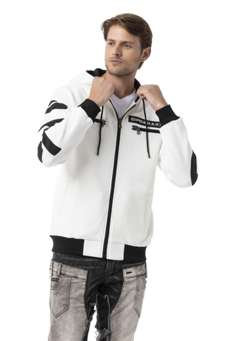 Bluza męska CIPO BAXX CL577 ECRU