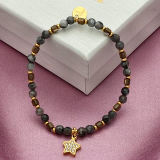 Bransoletka z agatami i muszlą B97681