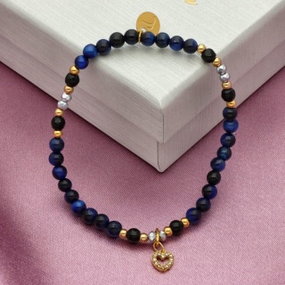 Bransoletka z granatowym tygrysim okiem B97684