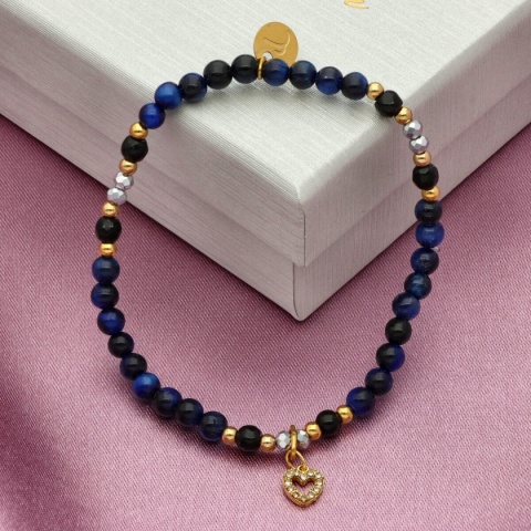 Bransoletka z granatowym tygrysim okiem B97684