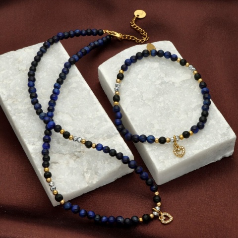 Bransoletka z granatowym tygrysim okiem B97684