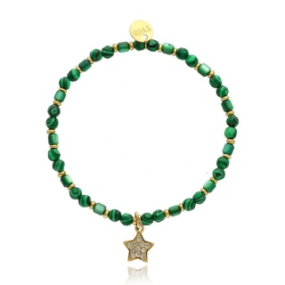 Bransoletka z malachitami i muszlą B97680