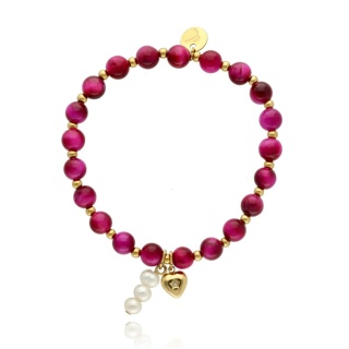 Bransoletka z różowym tygrysim okiem B97694