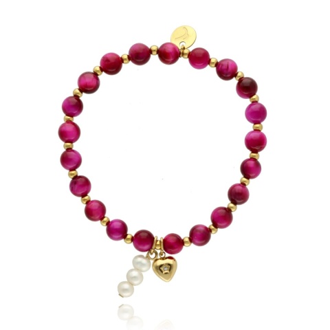 Bransoletka z różowym tygrysim okiem B97694