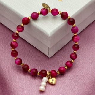 Bransoletka z różowym tygrysim okiem B97694