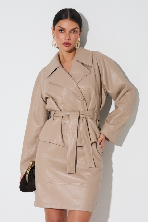 DWURZĘDOWA KURTKA Z EKO SKÓRY