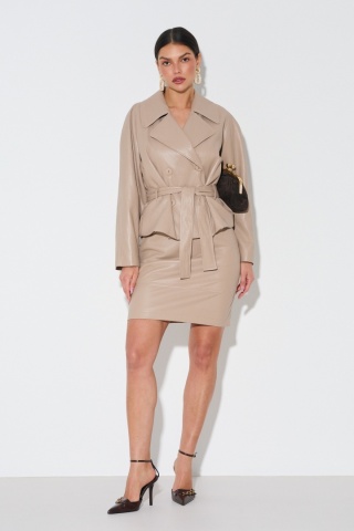 DWURZĘDOWA KURTKA Z EKO SKÓRY