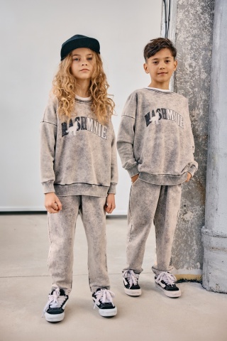 Komplet MASHMNIE farbowany szaro-beżowy