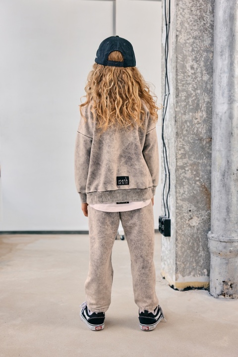 Komplet MASHMNIE farbowany szaro-beżowy