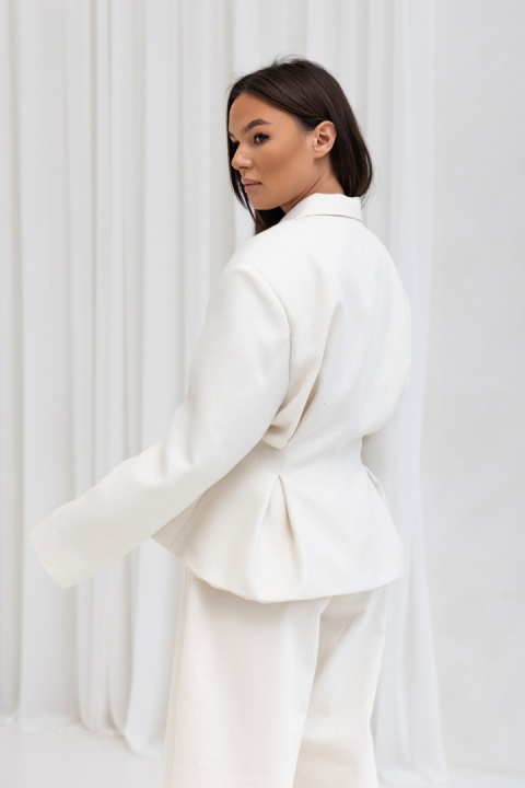 Marynarka DORIA Kremowa faktura lnu