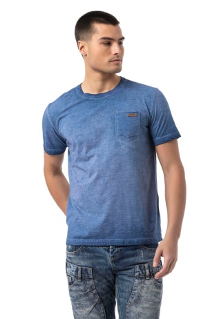 Męska koszulka CIPO BAXX CT810 NAVY BLUE
