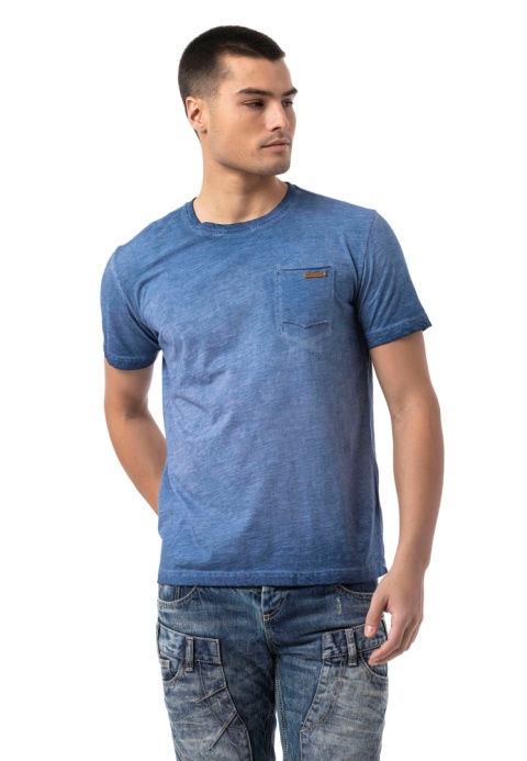 Męska koszulka CIPO BAXX CT810 NAVY BLUE