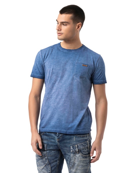 Męska koszulka CIPO BAXX CT810 NAVY BLUE