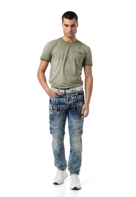 Męska koszulka CIPO BAXX CT810 KHAKI