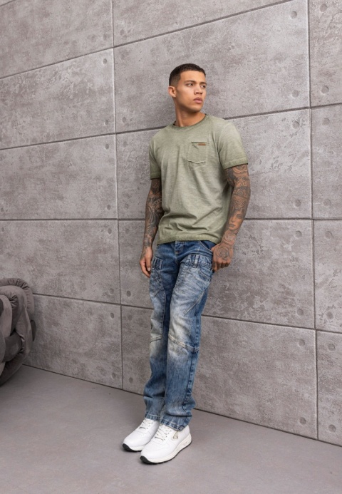 Męska koszulka CIPO BAXX CT810 KHAKI