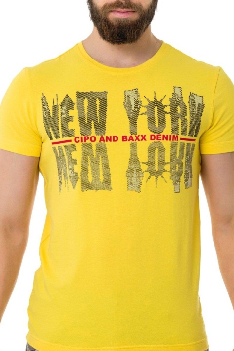 Męski tshirt CIPO BAXX CT733 YELOW