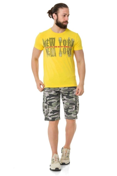 Męski tshirt CIPO BAXX CT733 YELOW