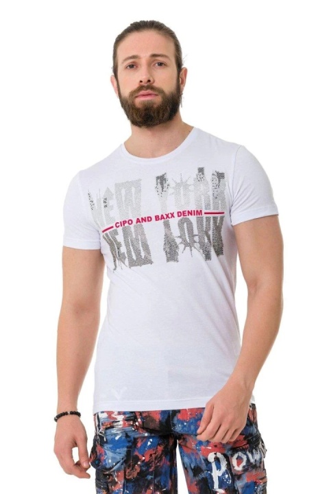 Męski tshirt CIPO BAXX CT733 WHITE
