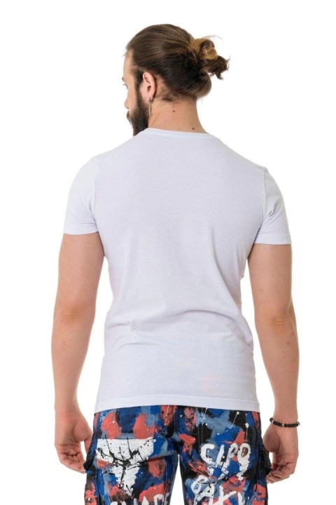 Męski tshirt CIPO BAXX CT733 WHITE